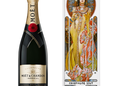 Moët & Chandon Brut Imperial Mucha Tin Golden Dress Champagne, 75 cl Online