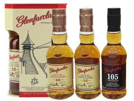 Glenfarclas 10, 12 and 105 Year Old Highland Single Malt Scotch Whisky Gift Pack, 20 cl Discount