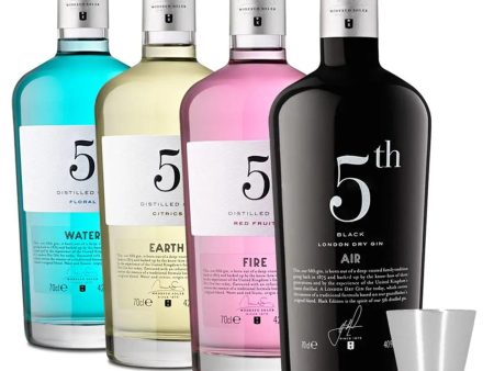 5th Gin Set with Jigger & Botanicals, 4 x 70 cl For Discount