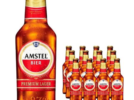 Amstel Lager Beer Bottle Multipack, 12 x 300 ml on Sale