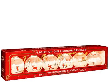 Light-Up Gin Liqueur Baubles, 6 x 5 cl For Discount