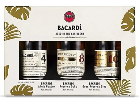 Bacardi Aged Premium Rum Discovery 4, 8 & 10 Year Old Rum Gift Pack, 10 cl Discount