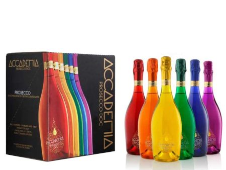 Accademia Prosecco Rainbow Mixed Case, 6 x 75 cl Supply