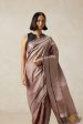 Pre-Order:  Concerto  Pastel Brown Pure Silk Twill Banarasi Handloom Sare Cheap