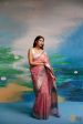 Ashada  Pink-Blue Pure Kora Silk Banarasi Handloom Saree Cheap