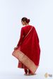 Deep Red Pure Katan Silk Banarasi Handloom Dupatta Supply