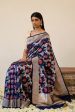 A Baroque Dream  Navy Blue Pure Katan Silk Banarasi Handloom Saree Sale