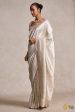 Pre-Order: White Pure Katan Silk Banarasi Handloom Saree Cheap