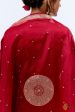 Deep Red Pure Katan Silk Banarasi Handloom Dupatta Supply