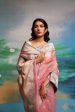 Ashada  Pink-Blue Pure Kora Silk Banarasi Handloom Saree Cheap