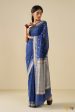 Navy Blue Pure Cotton Banarasi Kadhua Handloom Saree Discount