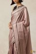 Pre-Order:  Concerto  Pastel Brown Pure Silk Twill Banarasi Handloom Sare Cheap