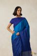 Serenade  Shade of Blue Pure Silk Twill Banarasi Handloom Saree Fashion