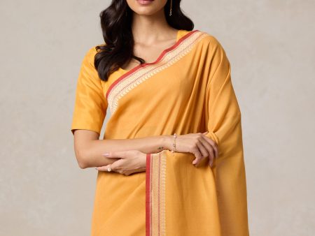 Yellow Pure Cotton Banarasi Kadhua Handloom Saree Hot on Sale