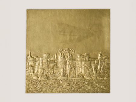 Banaras Ghat  Brass Metal Repoussé Wall Art Fashion