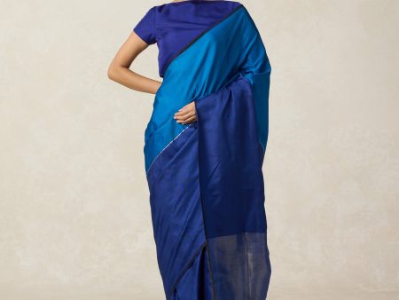 Serenade  Shade of Blue Pure Silk Twill Banarasi Handloom Saree Fashion