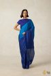 Serenade  Shade of Blue Pure Silk Twill Banarasi Handloom Saree Fashion