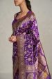 Arya  Purple Pure Katan Silk Banarasi Handloom Saree For Cheap