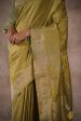 Sweet Osmanthus  Green Pure Katan Silk Banarasi Handloom Saree For Cheap