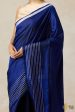 Nocturne  Blue Pure Silk Twill Banarasi Handloom Saree on Sale