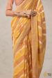 Apricot-Peach Pure Khaddi Georgette Banarasi Handloom Saree Online