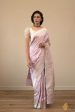 Pastel Baby Pink Pure Katan Silk Banarasi Handloom Saree For Sale