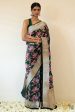 A Bed of Roses  Dark Green Pure Katan Silk Banarasi Handloom Saree Online Sale