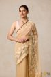 A Sweep of Irises  Beige Pure Kora Silk Net Banarasi Handloom Saree Online Hot Sale