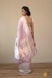 Pastel Baby Pink Pure Katan Silk Banarasi Handloom Saree For Sale