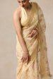 A Cascade of Geraniums  Pastel Yellow Pure Kora Silk Net Banarasi Handloom Saree Online Hot Sale