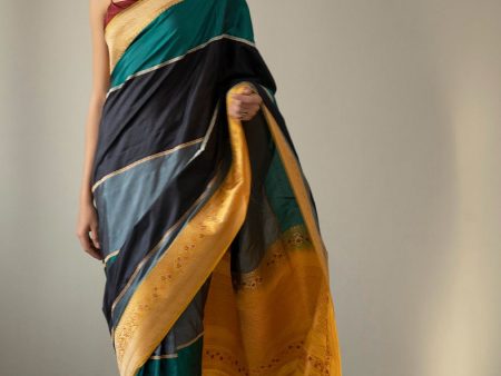 Ānandini  Multicoloured Pure Katan Silk Banarasi Handloom Saree For Cheap