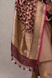 Deep Maroon Pure Katan Silk Banarasi Handloom Jangla Dupatta Supply