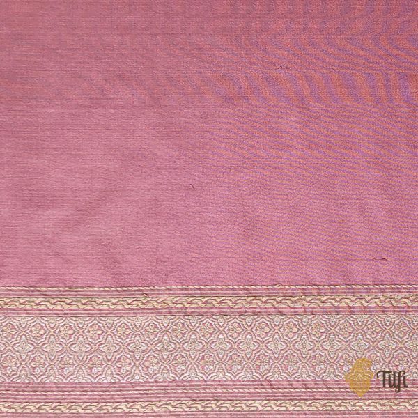 Asha  Dusty Pink Pure Katan Silk Banarasi Handloom Saree Cheap