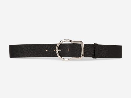 Large ceinture en cuir noir Hot on Sale